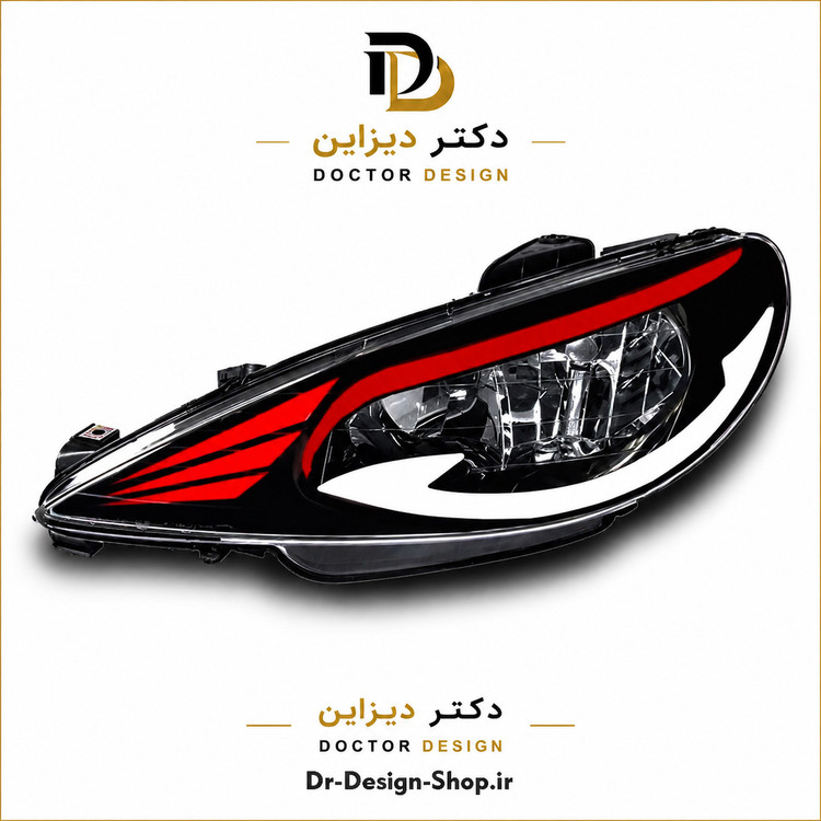 چراغ جلو اسپرت پژو 206 مدل Lexus برند مدرن | بسته 2 عددی
