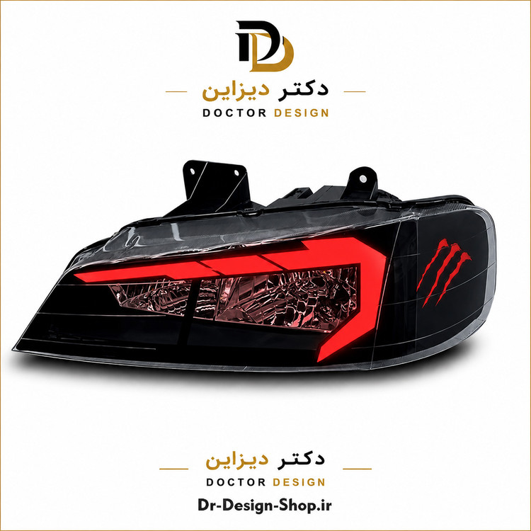 چراغ جلو اسپرت پژو پارس مدل Titan برند مدرن | بسته 2 عددی