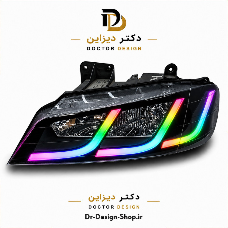 چراغ جلو اسپرت پژو پارس مدل C6 دو حالته برند مدرن | بسته 2 عددی