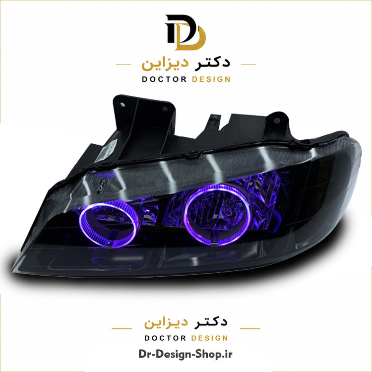 چراغ جلو اسپرت پژو پارس مدل حلقه 3D برند مدرن | بسته 2 عددی