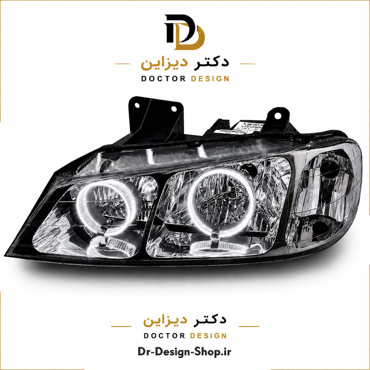 چراغ جلو اسپرت پژو پارس مدل حلقه 3D برند مدرن | بسته 2 عددی