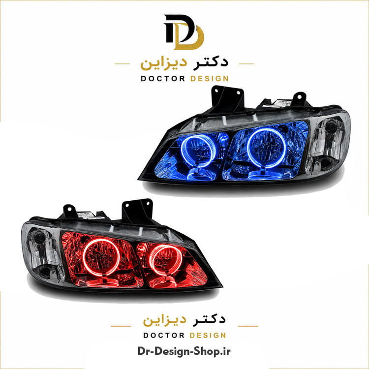 چراغ جلو اسپرت پژو پارس مدل حلقه 3D برند مدرن | بسته 2 عددی