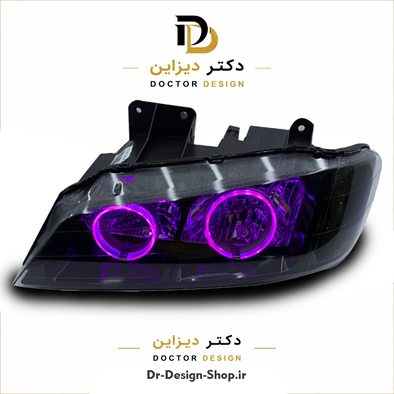 چراغ جلو اسپرت پژو پارس مدل حلقه 3D برند مدرن | بسته 2 عددی