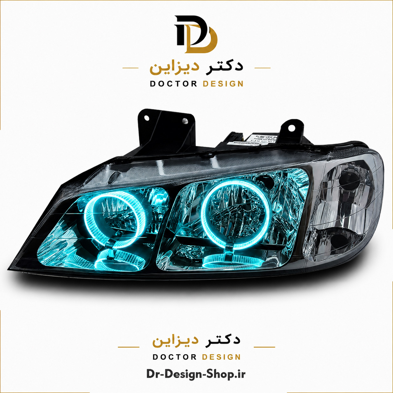 چراغ جلو اسپرت پژو پارس مدل حلقه 3D برند مدرن | بسته 2 عددی