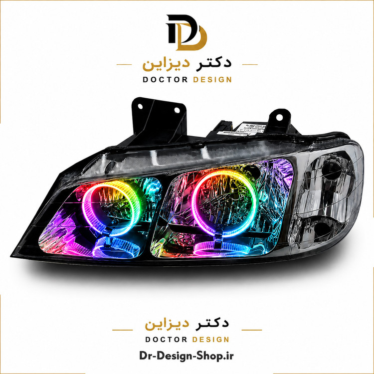 چراغ جلو اسپرت پژو پارس مدل حلقه 3D برند مدرن | بسته 2 عددی