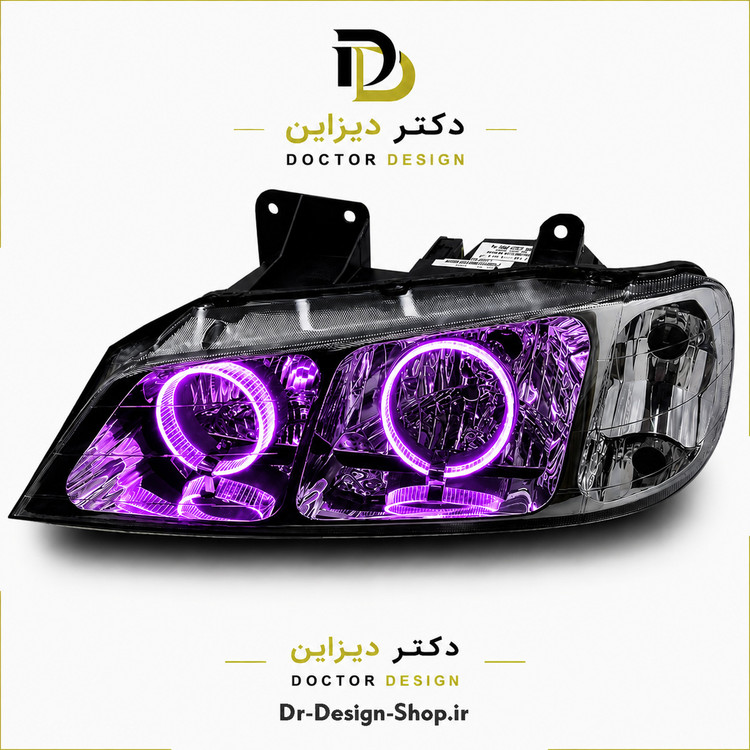 چراغ جلو اسپرت پژو پارس مدل حلقه 3D برند مدرن | بسته 2 عددی