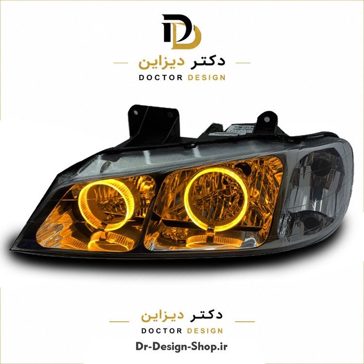 چراغ جلو اسپرت پژو پارس مدل حلقه 3D برند مدرن | بسته 2 عددی