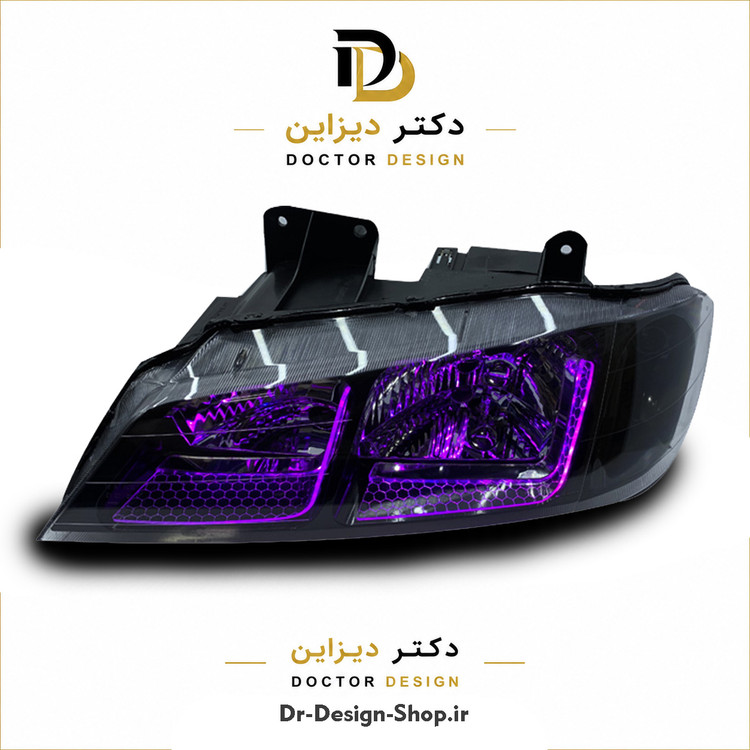 چراغ جلو اسپرت پژو پارس مدل 3D L برند مدرن | بسته 2 عددی