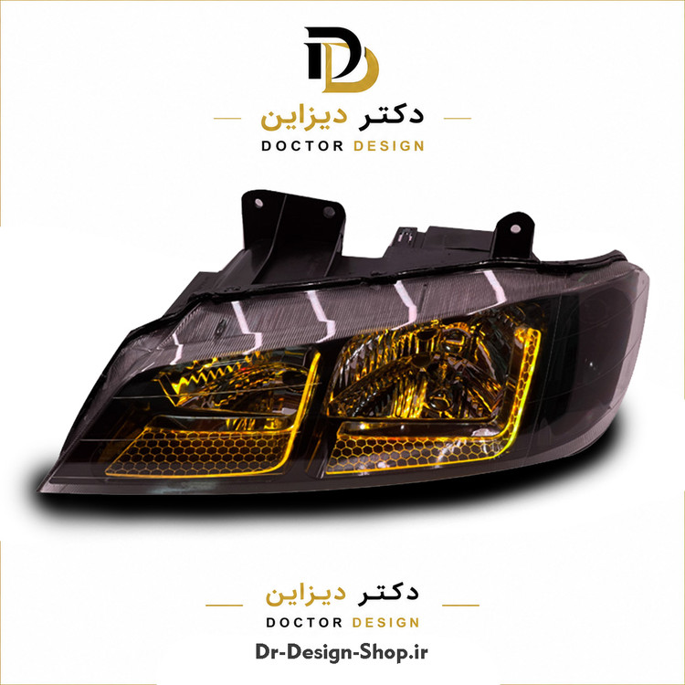 چراغ جلو اسپرت پژو پارس مدل 3D L برند مدرن | بسته 2 عددی