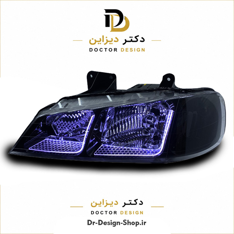 چراغ جلو اسپرت پژو پارس مدل 3D L برند مدرن | بسته 2 عددی