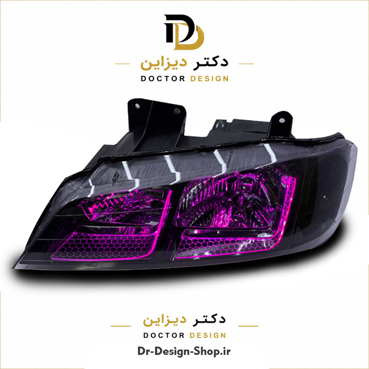 چراغ جلو اسپرت پژو پارس مدل 3D L برند مدرن | بسته 2 عددی