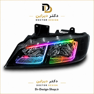 چراغ جلو اسپرت پژو پارس مدل 3D Angry L برند مدرن | بسته 2 عددی