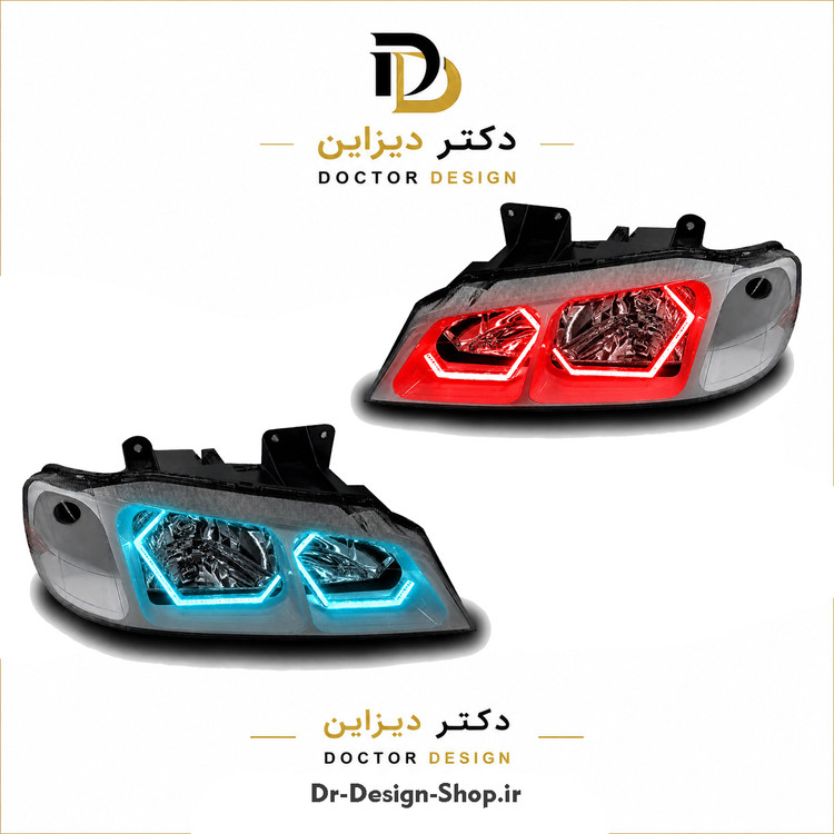 چراغ جلو اسپرت پژو پارس مدل 3D F32 برند مدرن | بسته 2 عددی