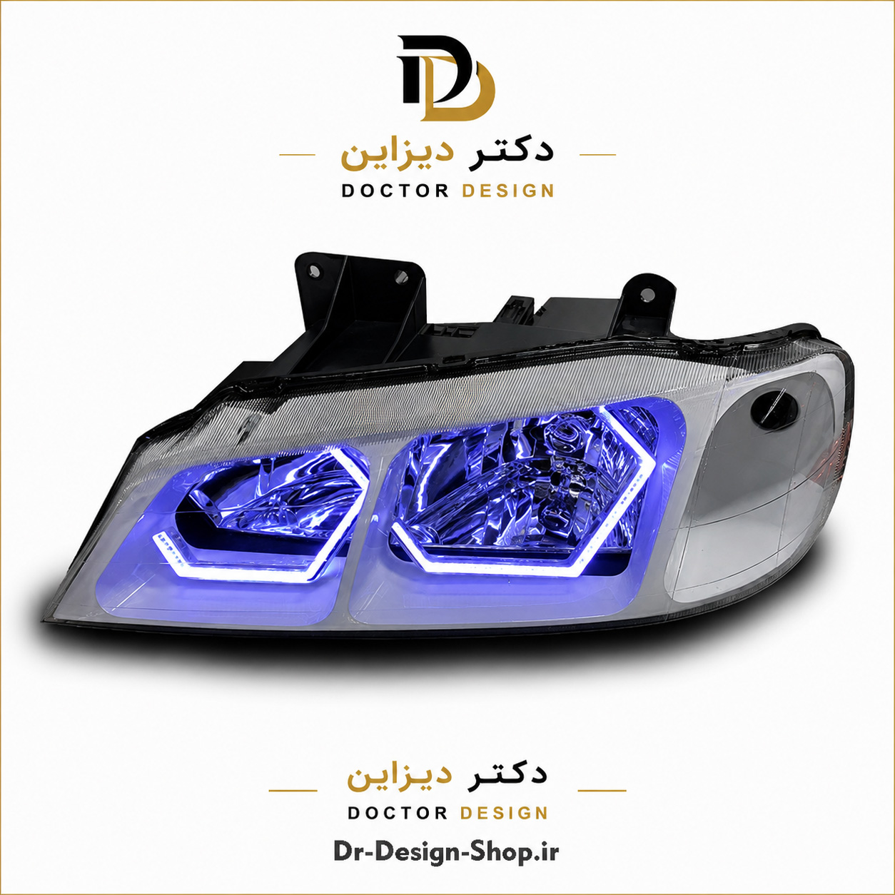 چراغ جلو اسپرت پژو پارس مدل 3D F32 برند مدرن | بسته 2 عددی