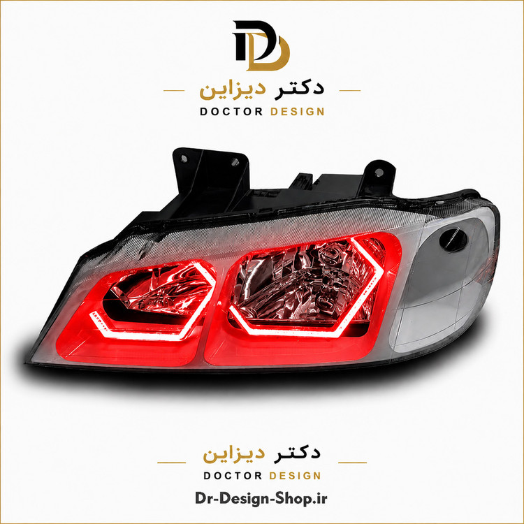 چراغ جلو اسپرت پژو پارس مدل 3D F32 برند مدرن | بسته 2 عددی