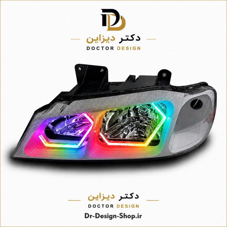 چراغ جلو اسپرت پژو پارس مدل 3D F32 برند مدرن | بسته 2 عددی