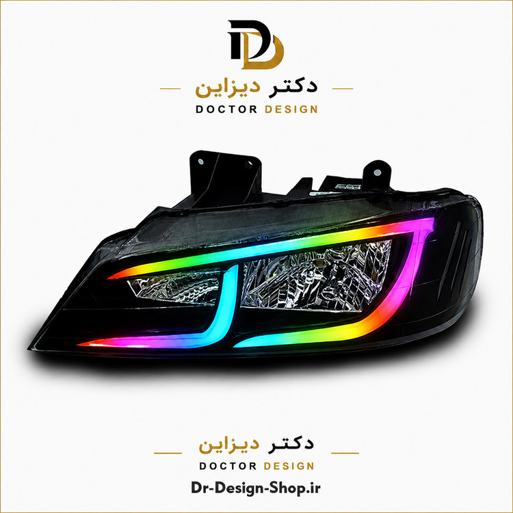 چراغ جلو اسپرت پژو پارس مدل آبشاری برند مدرن | بسته 2 عددی