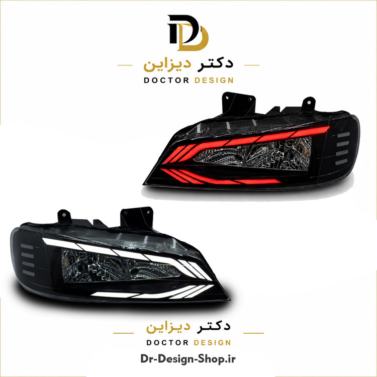 چراغ جلو اسپرت پژو پارس مدل Faros برند مدرن | بسته 2 عددی
