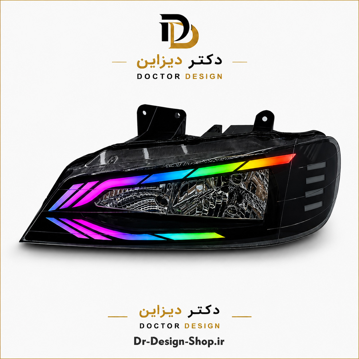 چراغ جلو اسپرت پژو پارس مدل Faros برند مدرن | بسته 2 عددی