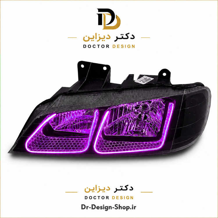 چراغ جلو اسپرت پژو پارس مدل 3D U برند مدرن | بسته 2 عددی