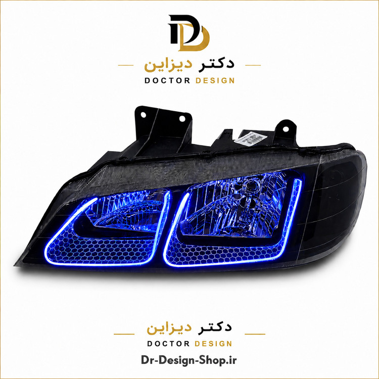 چراغ جلو اسپرت پژو پارس مدل 3D U برند مدرن | بسته 2 عددی