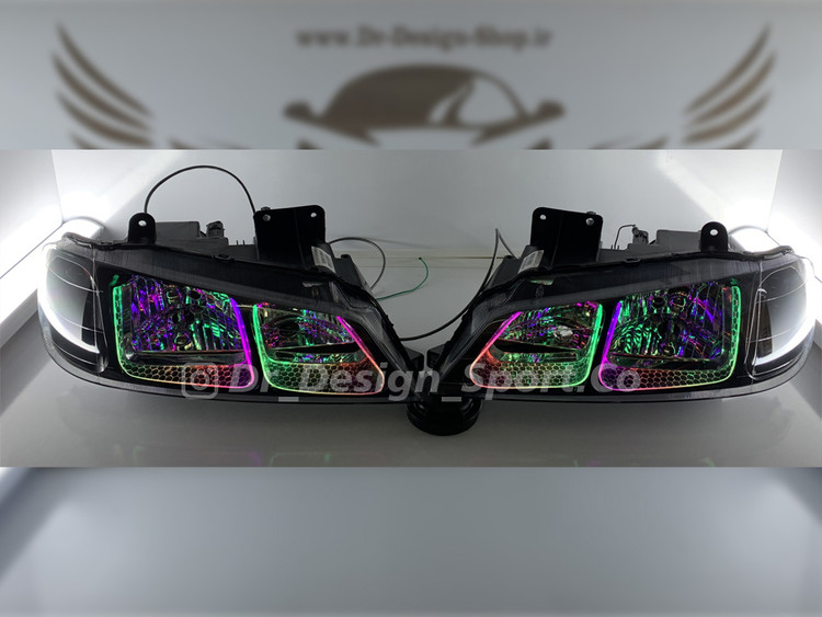 چراغ جلو اسپرت پژو پارس مدل 3D U برند مدرن | بسته 2 عددی