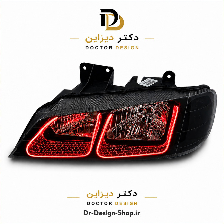 چراغ جلو اسپرت پژو پارس مدل 3D U برند مدرن | بسته 2 عددی
