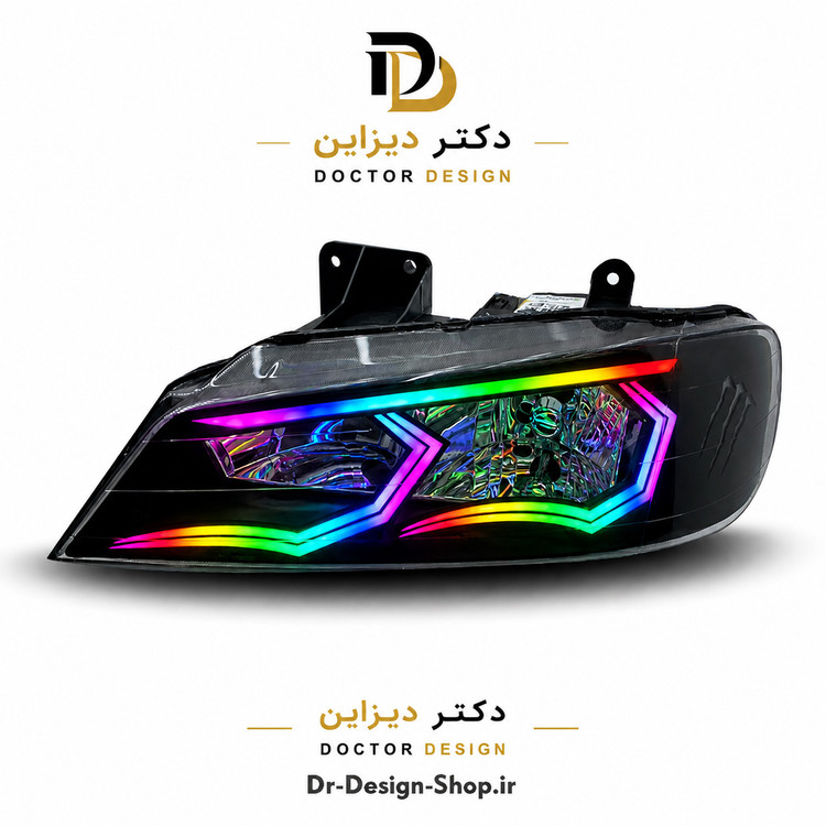 چراغ جلو اسپرت پژو پارس مدل Transformed برند مدرن | بسته 2 عددی