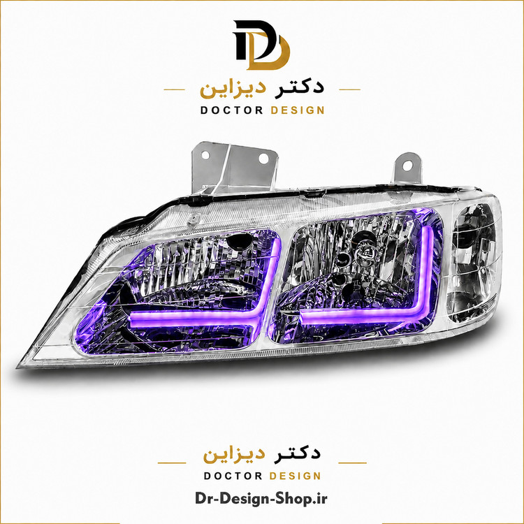 چراغ جلو اسپرت پژو پارس مدل Neon L برند مدرن | بسته 2 عددی
