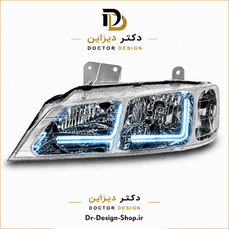 چراغ جلو اسپرت پژو پارس مدل Neon L برند مدرن | بسته 2 عددی