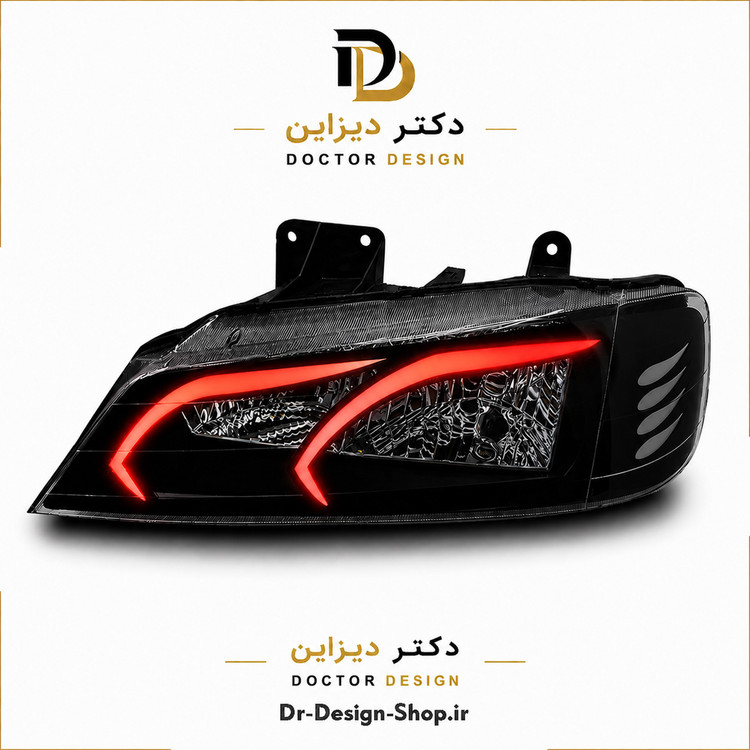 چراغ جلو اسپرت پژو پارس مدل AMG برند مدرن | بسته 2 عددی