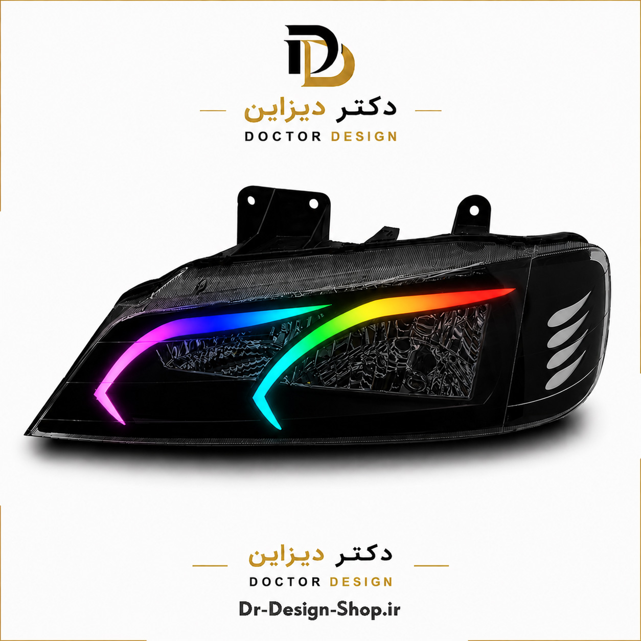 چراغ جلو اسپرت پژو پارس مدل AMG برند مدرن | بسته 2 عددی