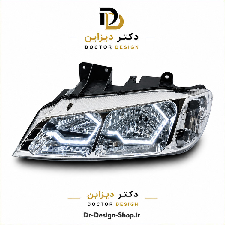 چراغ جلو اسپرت پژو پارس مدل 3D i8 برند مدرن | بسته 2 عددی