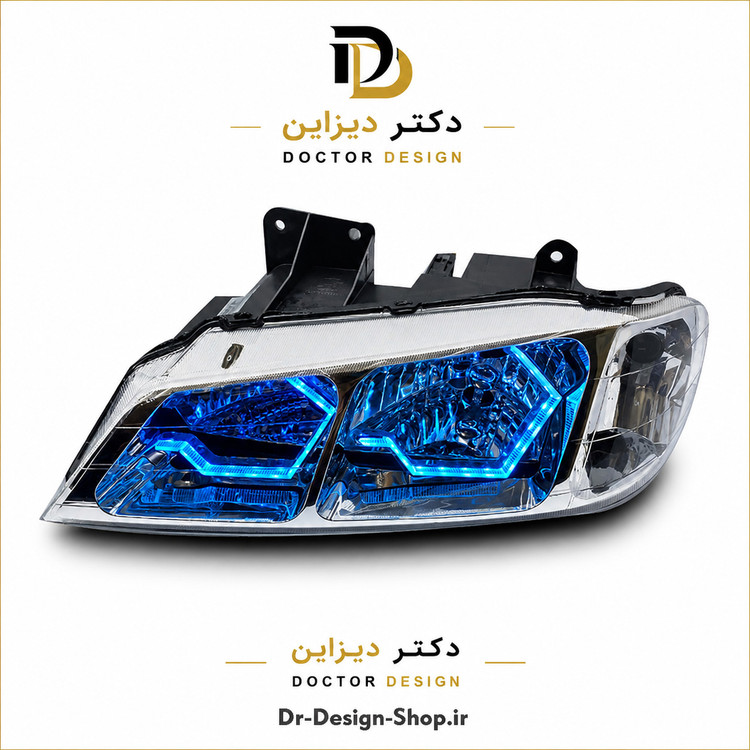 چراغ جلو اسپرت پژو پارس مدل 3D i8 برند مدرن | بسته 2 عددی