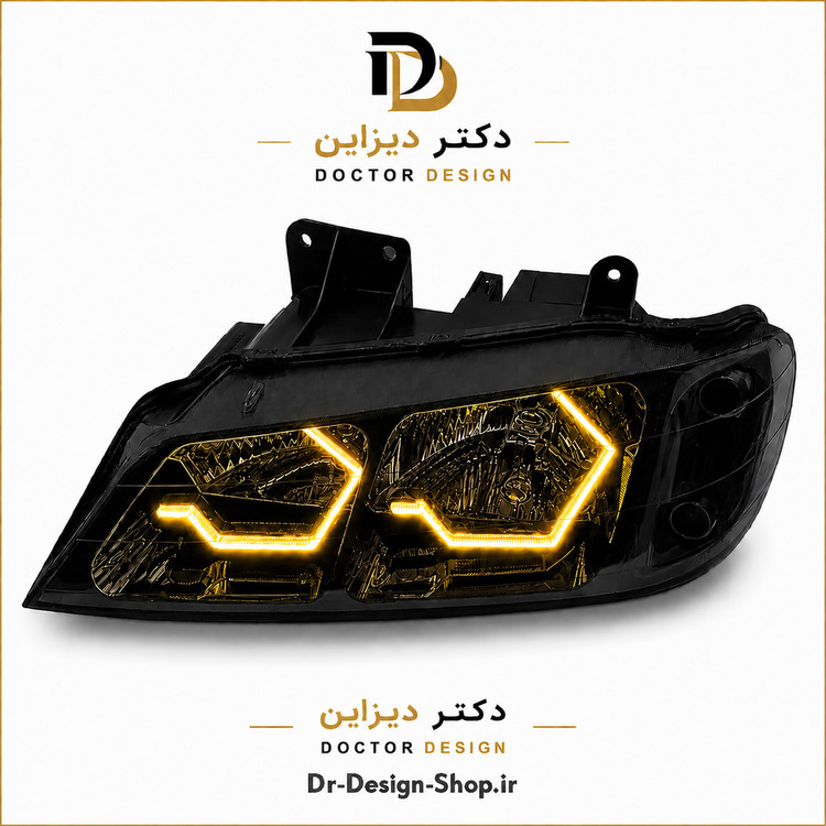 چراغ جلو اسپرت پژو پارس مدل 3D i8 برند مدرن | بسته 2 عددی