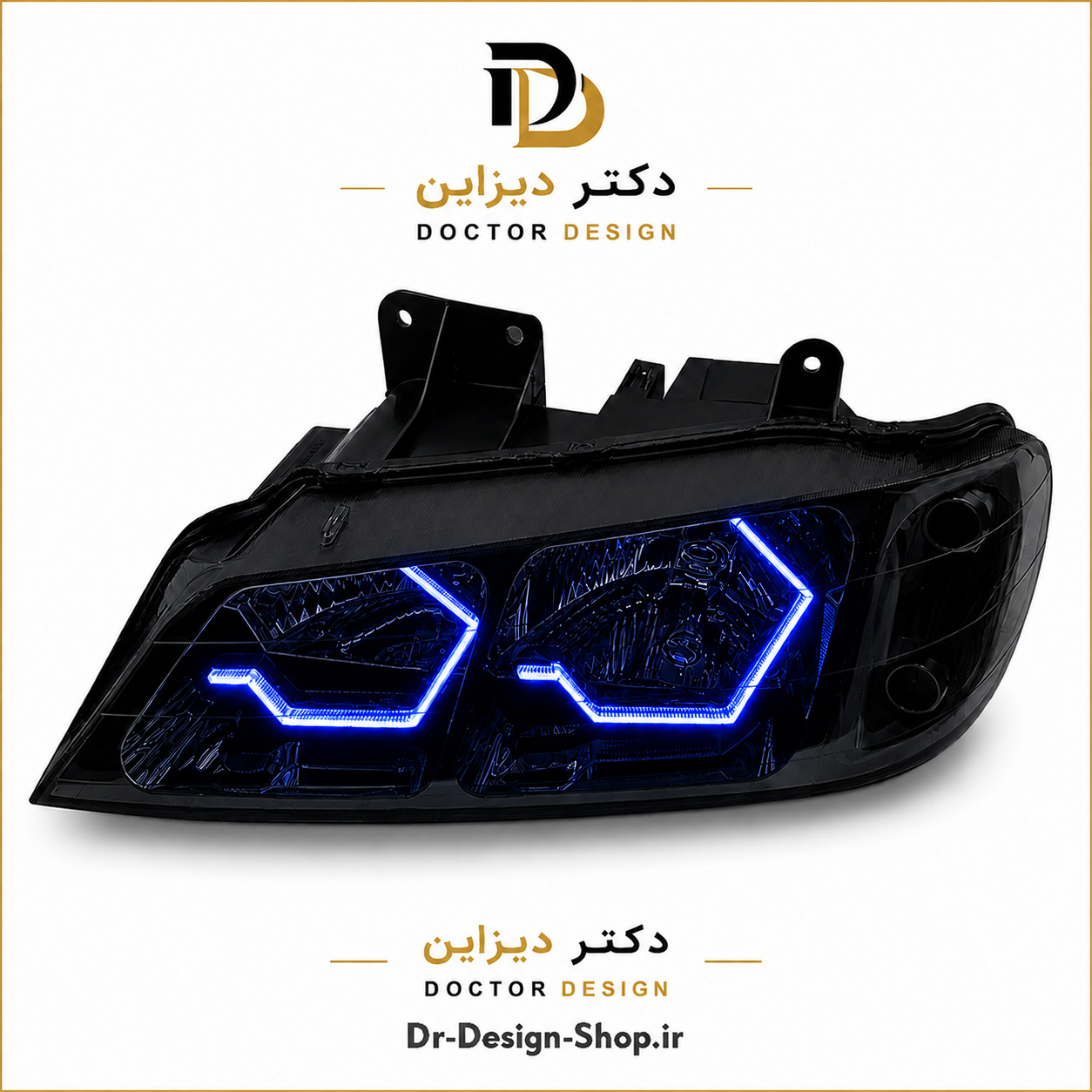 چراغ جلو اسپرت پژو پارس مدل 3D i8 برند مدرن | بسته 2 عددی