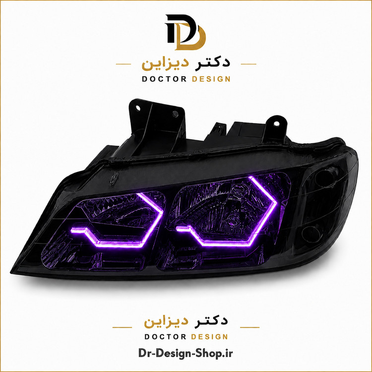 چراغ جلو اسپرت پژو پارس مدل 3D i8 برند مدرن | بسته 2 عددی