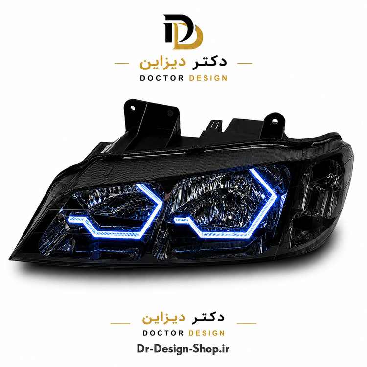 چراغ جلو اسپرت پژو پارس مدل 3D i8 برند مدرن | بسته 2 عددی