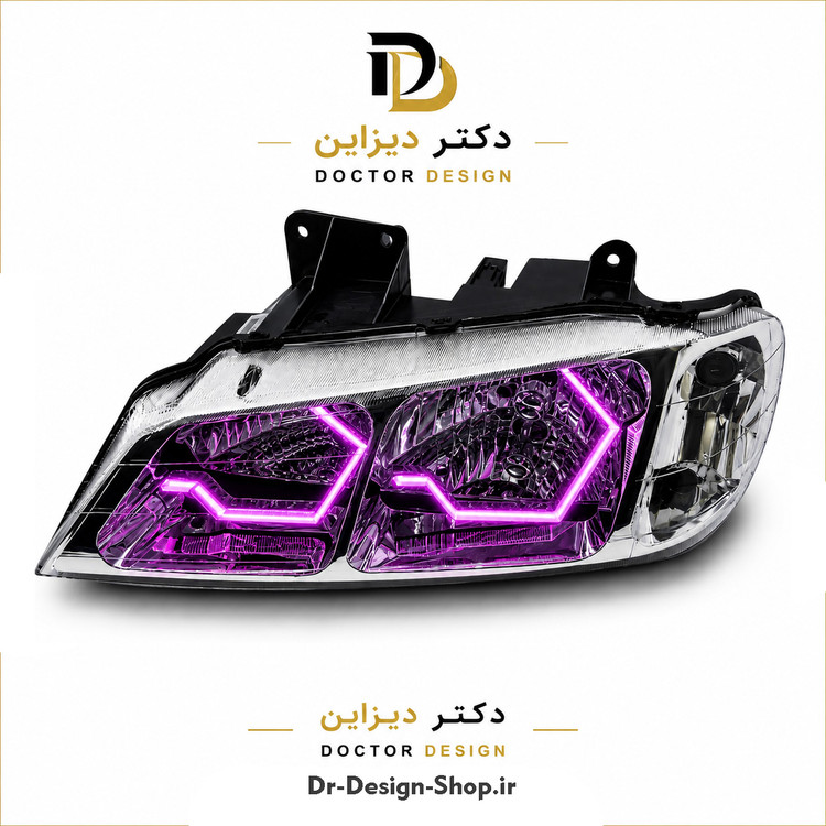 چراغ جلو اسپرت پژو پارس مدل 3D i8 برند مدرن | بسته 2 عددی