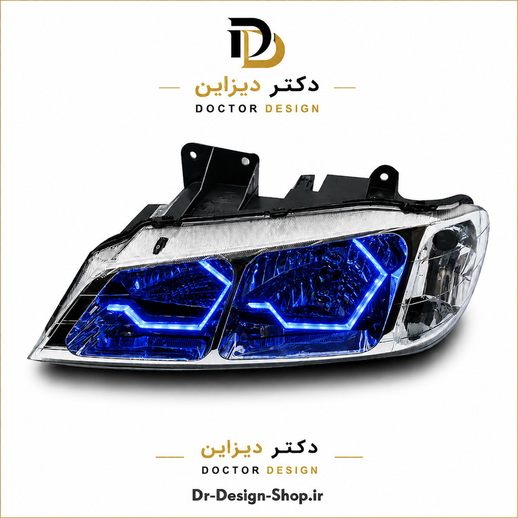 چراغ جلو اسپرت پژو پارس مدل 3D i8 برند مدرن | بسته 2 عددی