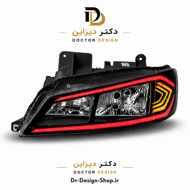 چراغ جلو اسپرت پژو پارس مدل Dodge برند مدرن | بسته 2 عددی