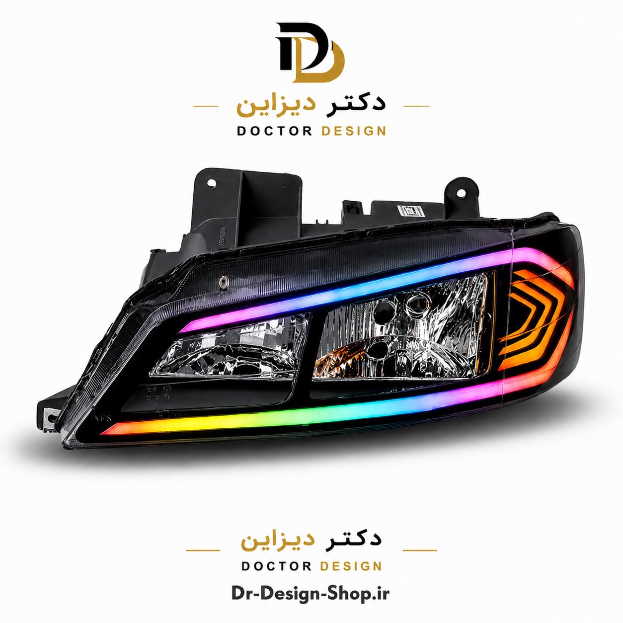 چراغ جلو اسپرت پژو پارس مدل Dodge برند مدرن | بسته 2 عددی