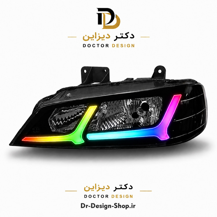چراغ جلو اسپرت پژو پارس مدل C200 برند مدرن | بسته 2 عددی