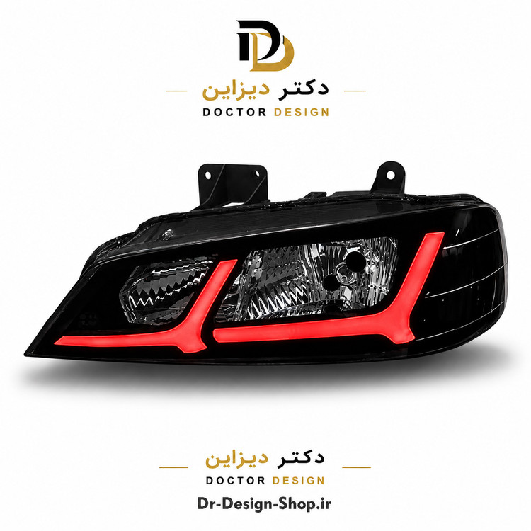 چراغ جلو اسپرت پژو پارس مدل C200 برند مدرن | بسته 2 عددی