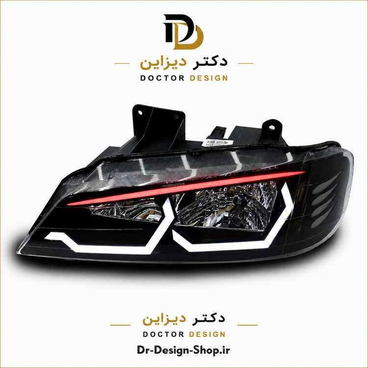 چراغ جلو اسپرت پژو پارس مدل BMW برند مدرن | بسته 2 عددی