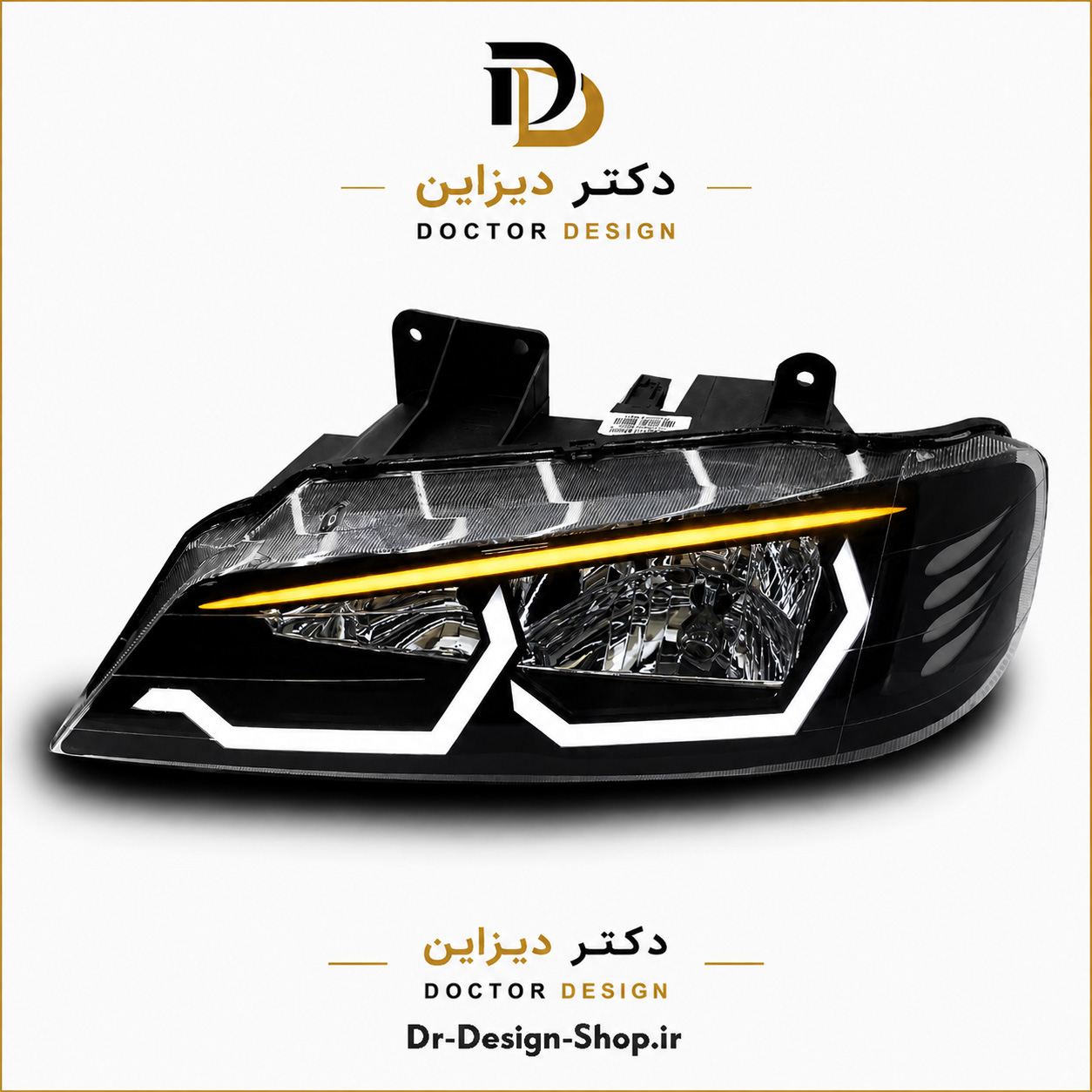 چراغ جلو اسپرت پژو پارس مدل BMW برند مدرن | بسته 2 عددی