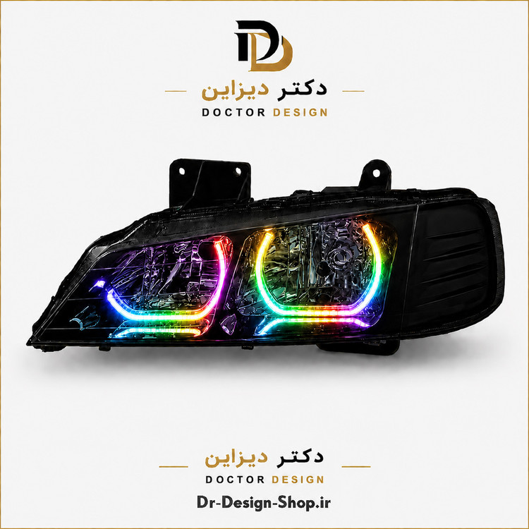 چراغ جلو اسپرت پژو پارس مدل 3D Cat برند مدرن | بسته 2 عددی