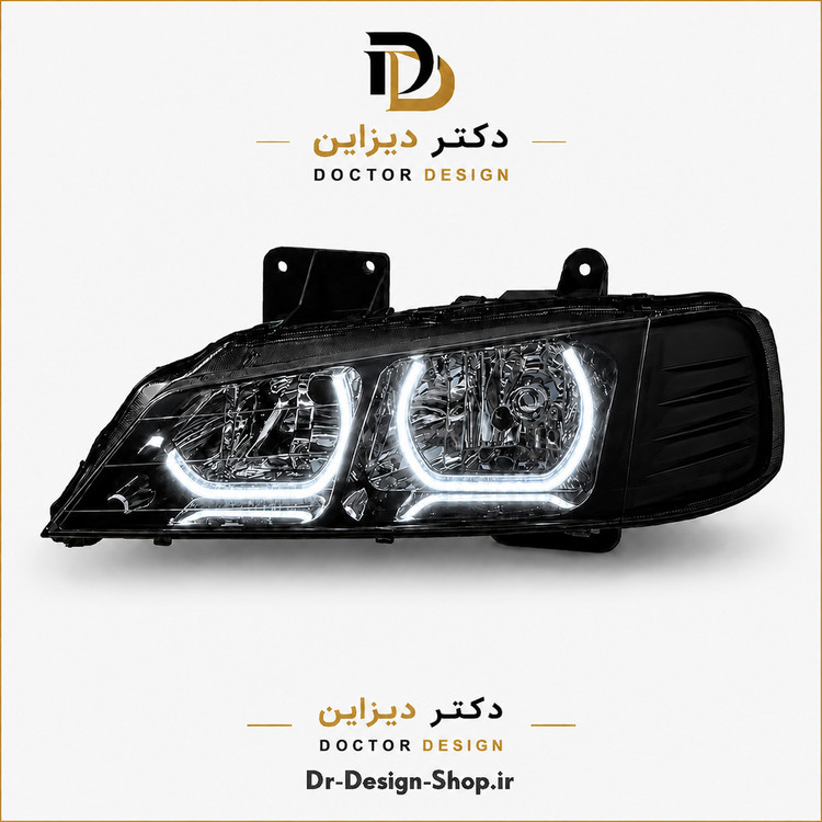 چراغ جلو اسپرت پژو پارس مدل 3D Cat برند مدرن | بسته 2 عددی