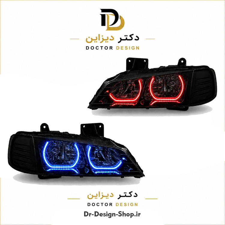 چراغ جلو اسپرت پژو پارس مدل 3D Cat برند مدرن | بسته 2 عددی