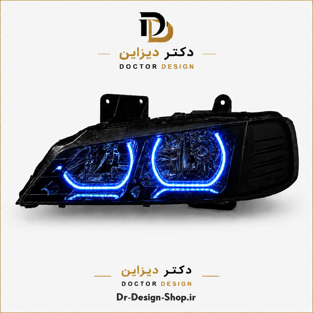 چراغ جلو اسپرت پژو پارس مدل 3D Cat برند مدرن | بسته 2 عددی